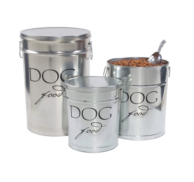Harry Barker Classic Silver Dog Food Storage Canister â€“ Medium, Airtight Stainless Steel Pet Food Container, Holds Up to 22 lbs Dry Dog Food, Kitchen Counter & Pantry Storage - Silver - Image 2